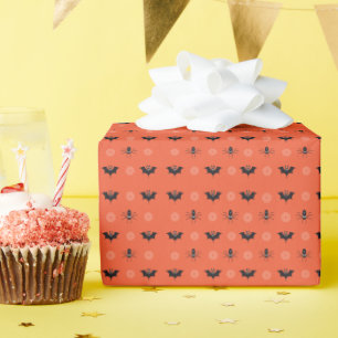 Halloween spin, vleermuis & spinnenweb patroon cadeaupapier
