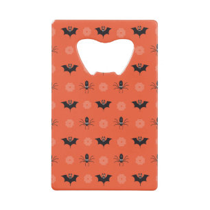 Halloween spin, vleermuis & spinnenweb patroon creditkaart flessenopener