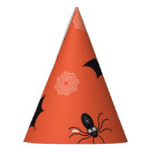 Halloween spin, vleermuis & spinnenweb patroon feesthoedjes (Links)