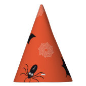 Halloween spin, vleermuis & spinnenweb patroon feesthoedjes (Rechts)