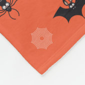 Halloween spin, vleermuis & spinnenweb patroon fleece deken (Hoek)