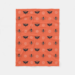 Halloween spin, vleermuis & spinnenweb patroon fleece deken