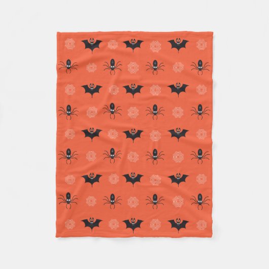 Halloween spin, vleermuis & spinnenweb patroon fleece deken (Voorkant)