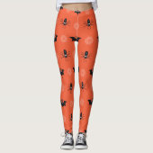 Halloween spin, vleermuis & spinnenweb patroon leggings (Voorkant)