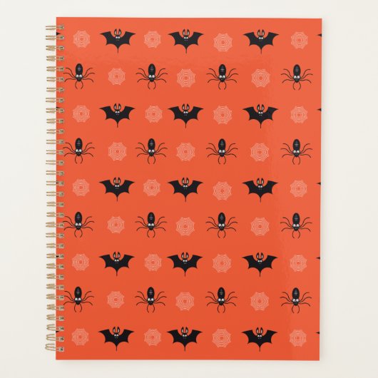 Halloween spin, vleermuis & spinnenweb patroon planner (Voorkant)