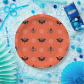 Halloween spin, vleermuis & spinnenwebpatroon Papi Papieren Bordje (Feest)