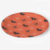 Halloween spin, vleermuis & spinnenwebpatroon Papi Papieren Bordje (Gekanteld)