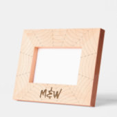 Halloween spin web gothic patroon zwart Monogram Gegraveerde Lijstjes (Links)