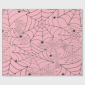 Halloween Spin Web Pastel Roze Spinnenweb Cadeaupapier (Vlak)