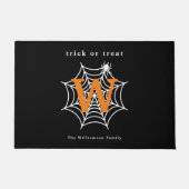 Halloween Spin Web Trick or treat Monogram Deurmat (Voorkant)