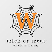 Halloween Spin Web Trick or treat Monogram Raamsticker (Vel)