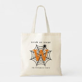 Halloween Spin Web Trick or treat Monogram Tote Bag (Achterkant)