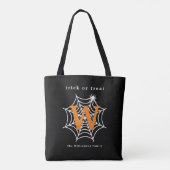 Halloween Spin Web Trick or treat Monogram Tote Bag (Achterkant)