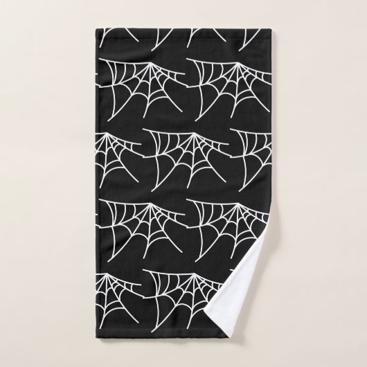 Halloween Spin Webs Patroon Spooky Cobweb Bad Handdoek (Handdoek)