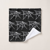 Halloween Spin Webs Patroon Spooky Cobweb Bad Handdoek (Wasdoekje)