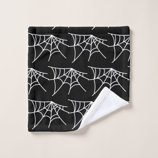 Halloween Spin Webs Patroon Spooky Cobweb Bad Handdoek (Wasdoekje)