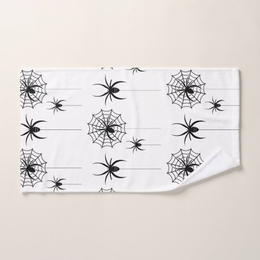 Halloween Spin Webs Patroon Spooky Cobweb Bad Handdoek (Handdoek)