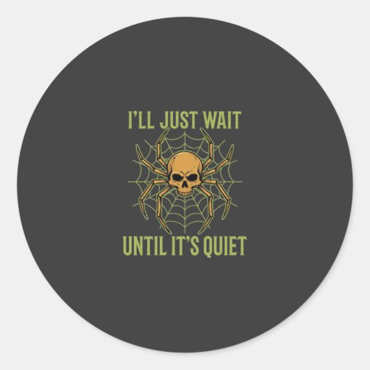 Halloween Spinnekop Schedel Stil Ronde Sticker (Voorkant)