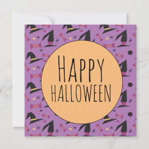 Halloween Spinnen Heksenhoed Snoep Paars