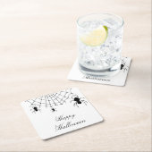 Halloween Spinnen Schattig Gothic Zwart Wit Kartonnen Onderzetters (Insitu)