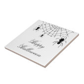 Halloween Spinnen Schattig Zwart Wit Tegeltje (Zijkant)