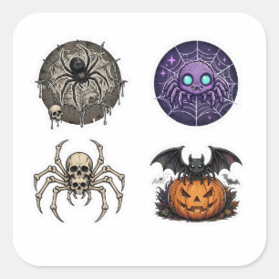 Halloween Spinnen Sticker Pack Cute en griezelig