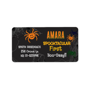 Halloween Spinnen Verjaardag Halloween Etiket