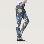 Halloween Spinnen Web: Naadloos Patroon Leggings (Rechts)
