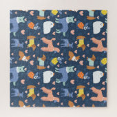 Halloween Spinnen Web: Naadloos Patroon Legpuzzel (Horizontaal)