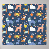 Halloween Spinnen Web: Naadloos Patroon Poster (Voorkant)