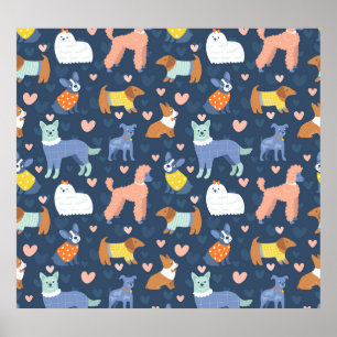 Halloween Spinnen Web: Naadloos Patroon Poster