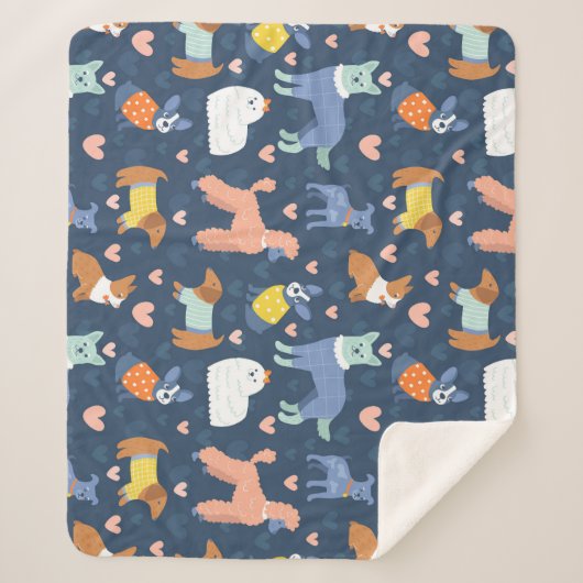 Halloween Spinnen Web: Naadloos Patroon Sherpa Deken (Voorkant)