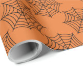 Halloween Spinnennetz orange Cadeaupapier (Rol Hoek)