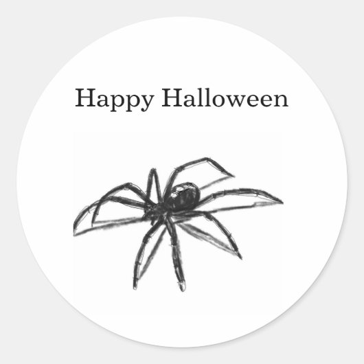 Halloween Spinnensticker Ronde Sticker (Voorkant)