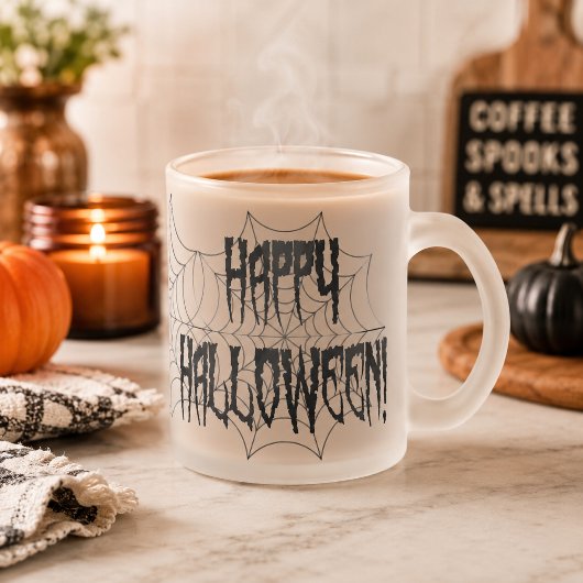 Halloween Spinnenvingers en Web Matglas Koffiemok