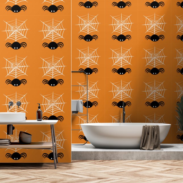 Halloween Spinnenweb  Behang (Badkamer)