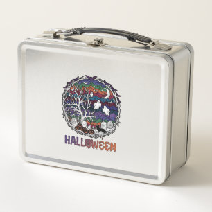 Halloween Spinnenweb Boom Geesten Pompoenen Grafst