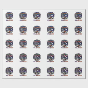 Halloween Spinnenweb Boom Geesten Pompoenen Grafst Cadeaupapier