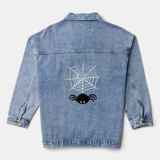 Halloween Spinnenweb Denim Jacket (Achterkant)