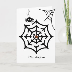 Halloween Spinnenweb Doolhof Activiteit voor Kinde Kaart