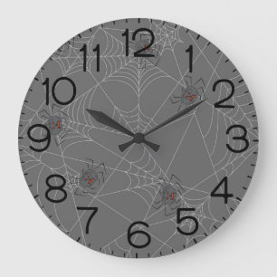 Halloween spinnenweb en pompoenen   grote klok