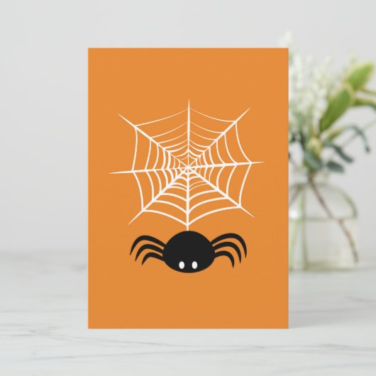 Halloween Spinnenweb  Feestdagenkaart (Staand voorkant)