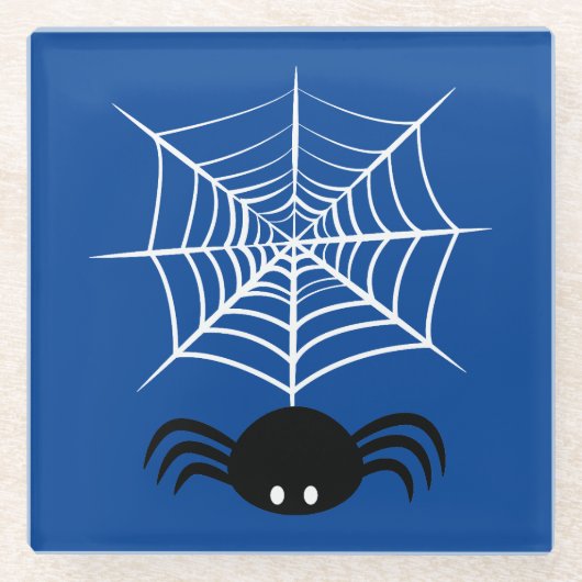 Halloween Spinnenweb  Glazen Onderzetter (Voorkant)