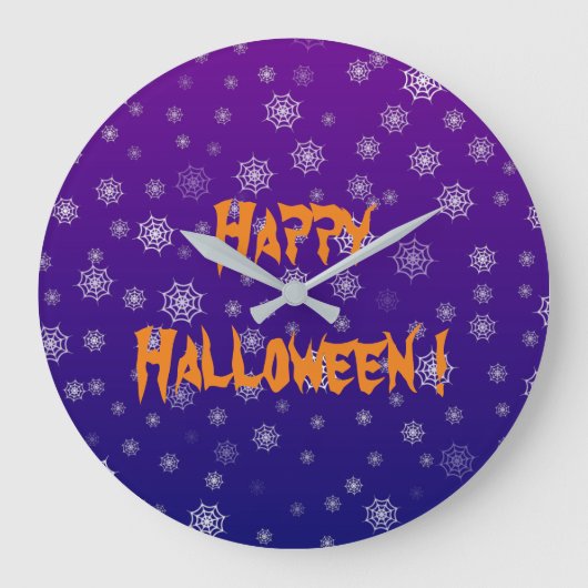 Halloween Spinnenweb Grote Klok (Voorkant)