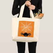 Halloween Spinnenweb Grote Tote Bag (Voorkant (product))