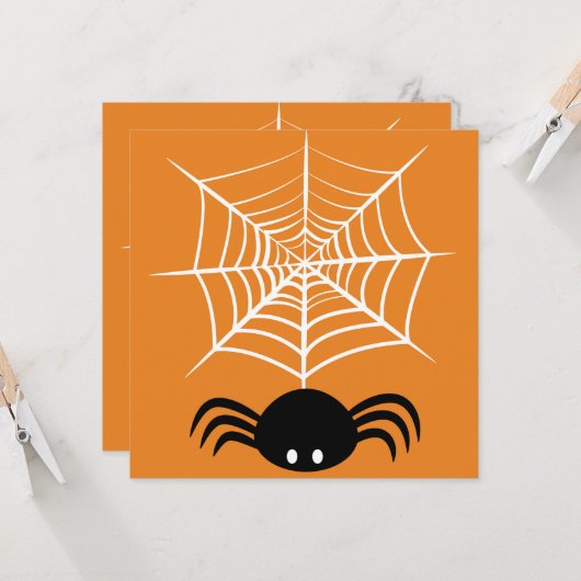Halloween Spinnenweb  Kaart (Voorkant / Achterkant in situ)