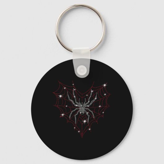 Halloween Spinnenweb Kostuum Cute Hart Spinnenweb Sleutelhanger (Voorkant)