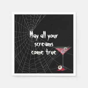 Halloween Spinnenweb Met Oogbal Martini Servet