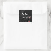 Halloween Spinnenweb Met Oogbal Martini Vierkante Sticker (Tas)
