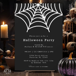 Halloween Spinnenweb Modern Zwart Wit Feest Kaart
